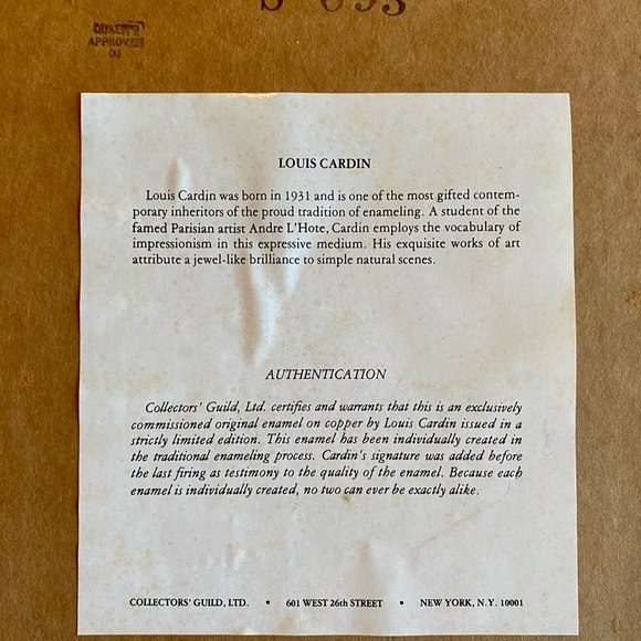 Louis Cardin - original enamel artwork, limited edition; $125 ea or two for $200 - Picture 4 of 6